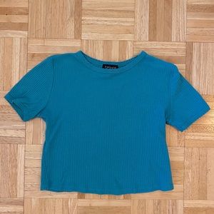 Topshop Blue Crop Top